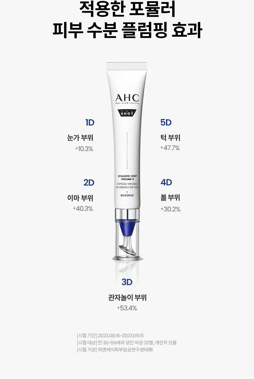[수분/진정] AHC 프로 샷 히알루로 딥 볼륨 아이크림 포 페이스 30ml 기획 (세럼 +10ml) 상세페이지 4